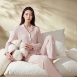女140S长绒棉翻领长袖衫裤