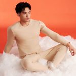 男0染棉圆领长袖衫裤