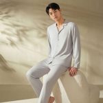 男140S长绒棉翻领长袖衫裤